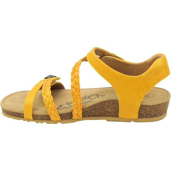 NEW AETREX women's jillian leather sandals in sunflower - Picture 3 of 3